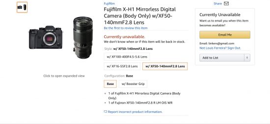 FujiFilm X-H1 Listed With MK Lenses at Amazon - Fuji Addict