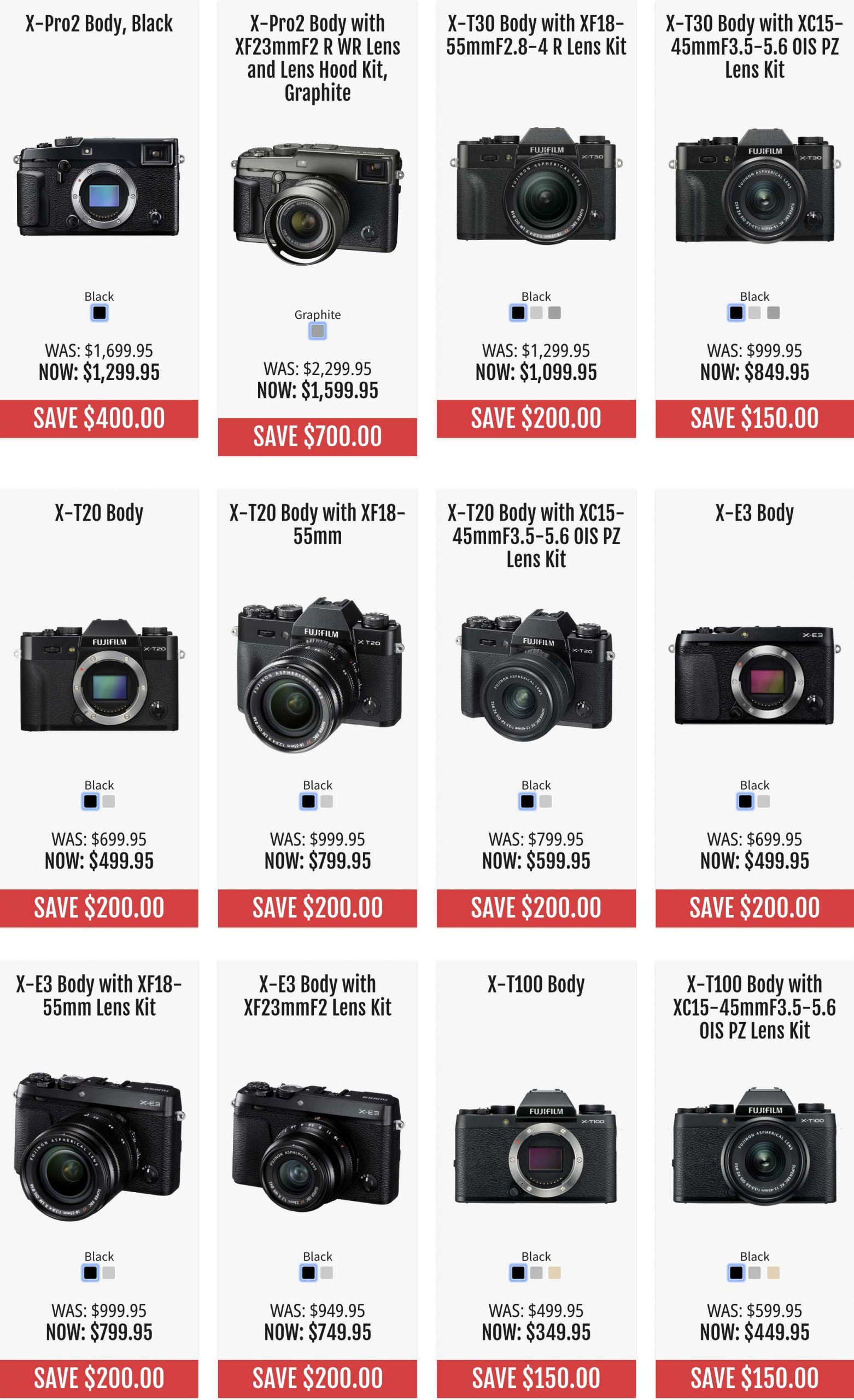 fujifilm digital camera price list