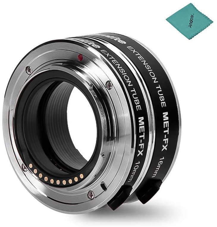Commlite cm-MET-FX Macro Extension Tube Compatible with Fujifilm X-Mount Mirrorless Cameras & Lens with Cleaing Cloth 