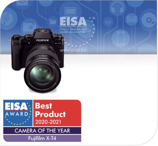 Fujifilm XT4 Wins EISA Camera of The Year and X100V Compact Camera of