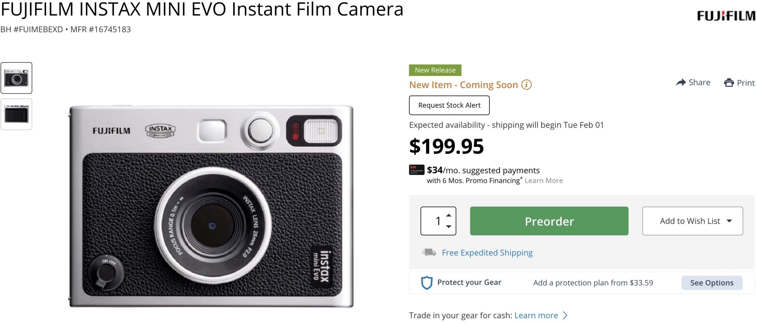 Instant Camera Film - Instax MINI Stone Gray Film