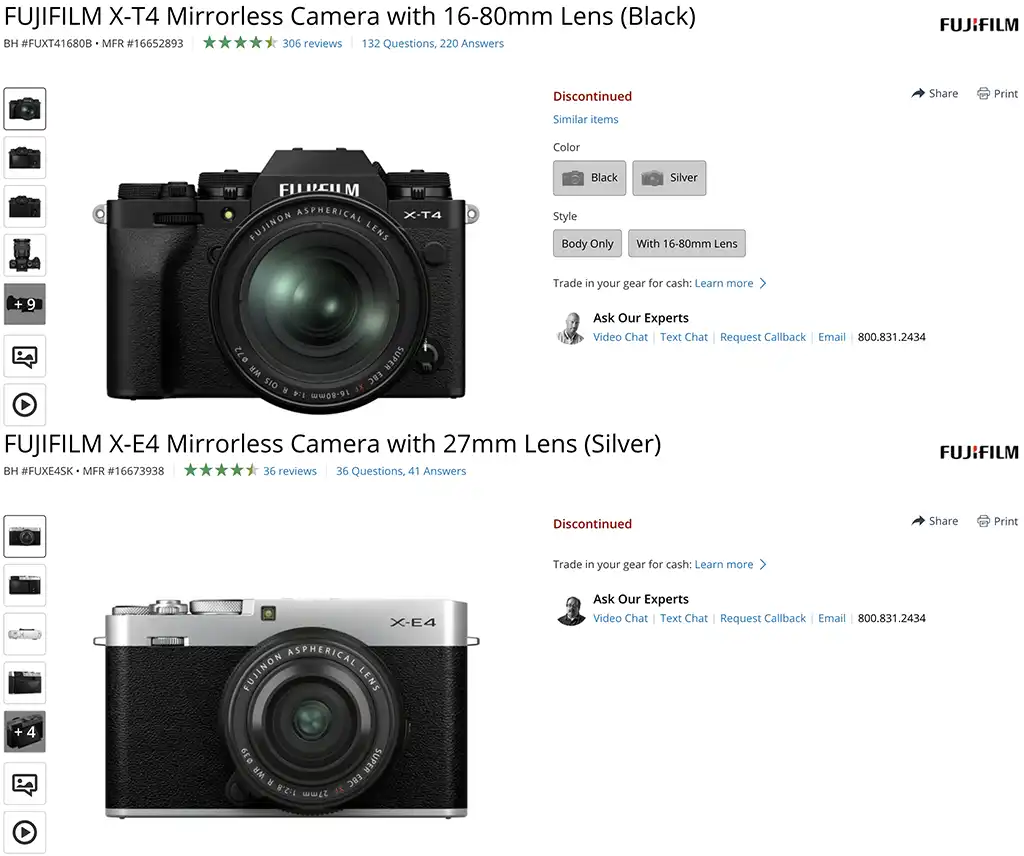 Fujifilm X-T4 and X-E4 Now Listed As Discontinued and More - Fuji Addict