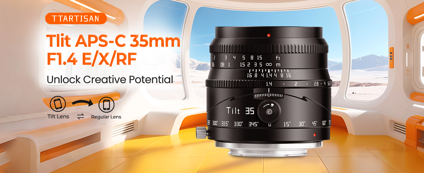 Lente TTArtisan 35mm F1.4 Tilt - Montagem X Para Fujifilm, Foco Manual