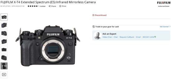 Fujifilm X-T4 Extended Spectrum Discontinued - Fuji Addict